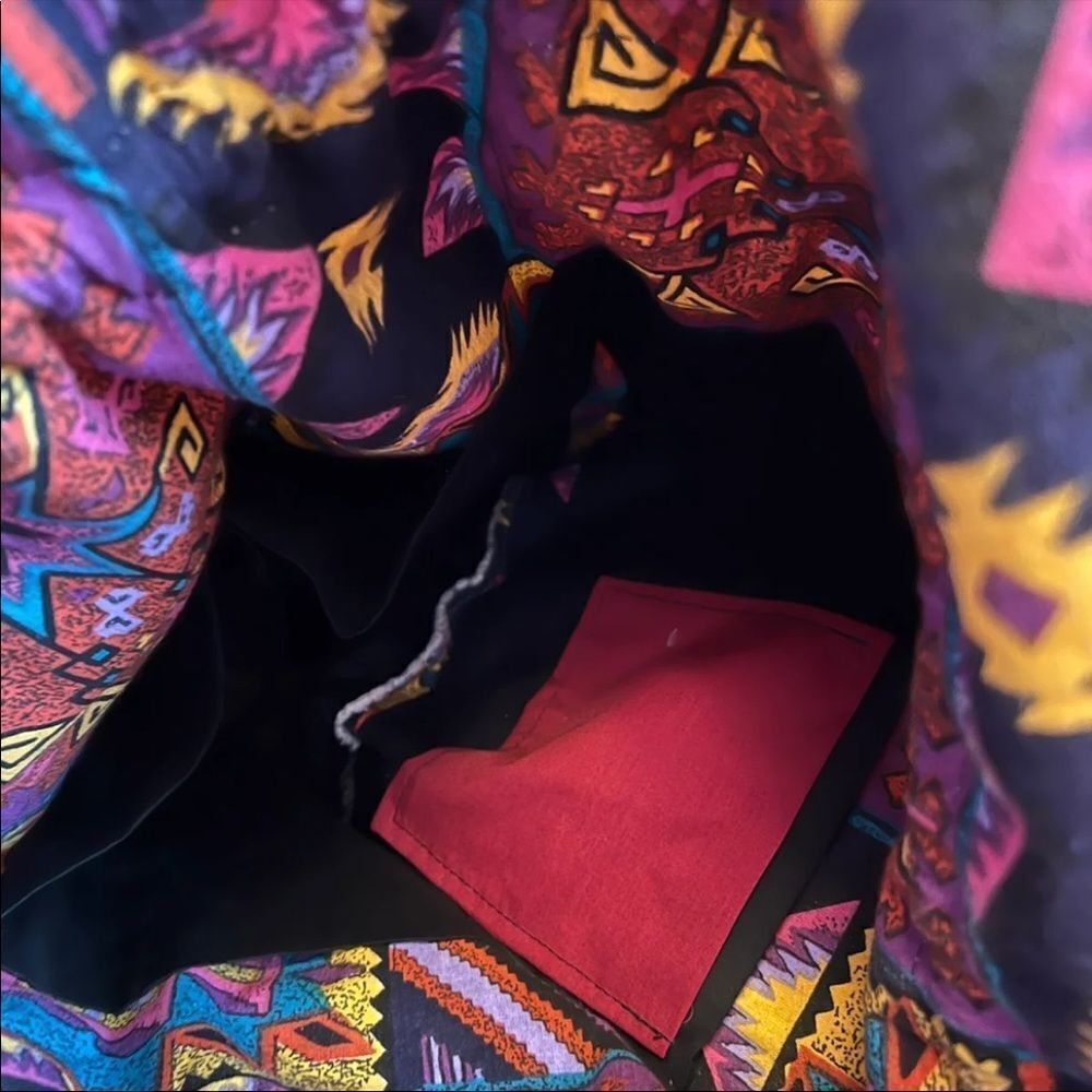 Unique Hand Painted Canvas Drawstring Bucket Bag - image 8